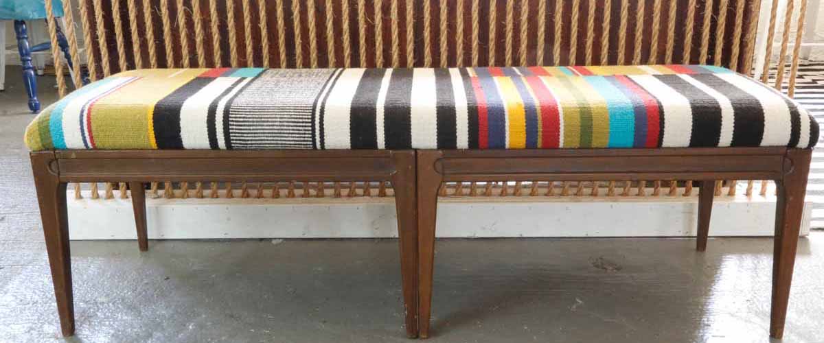 Long Striped Bench